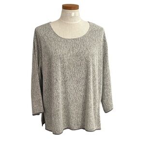 J.Jill Pure Jill Oversized Lightweight Split Hem Pullover Blouse Sweater SzL